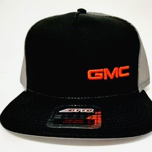 GMC Puff Embroidered Patch Flat Bill Snapback Mesh Hat Cap OTTO Brand Sierra 80s